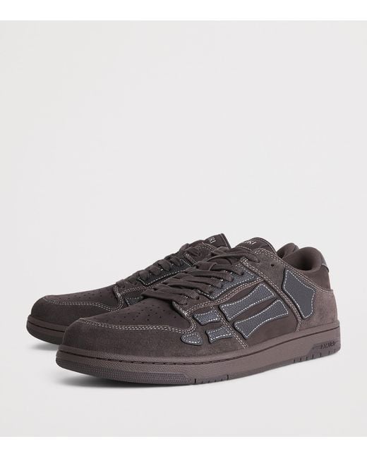 Amiri Brown Suede Skel Top Low Sneakers for men