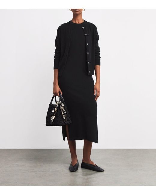 Harrods Black Cashmere Sleeveless Midi Dress
