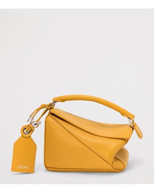 Loewe Yellow X Paula's Ibiza Mini Lambskin Puzzle Top-Handle Bag