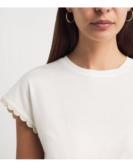 FRAME White The Crochet Muscle T-Shirt