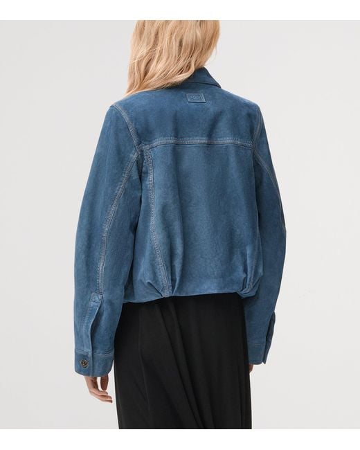 Loewe Blue Suede Relaxed Jacket