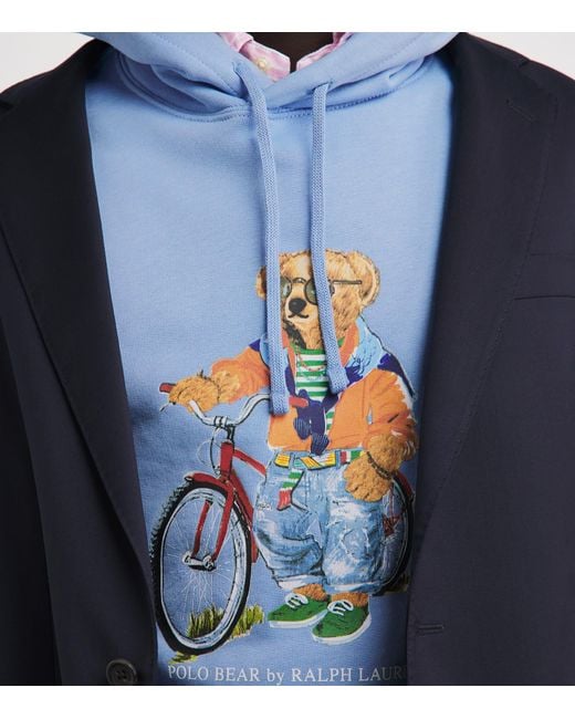 Polo Ralph Lauren Blue Cotton-Blend Polo Bear Hoodie for men