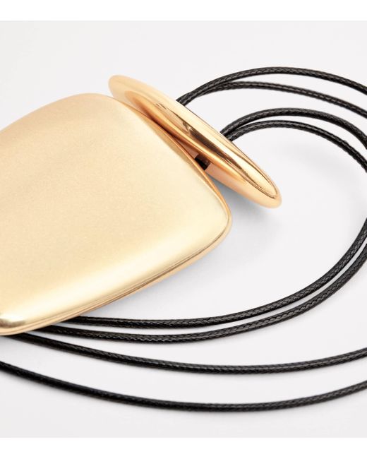 Max Mara Metallic Long Pendant Necklace