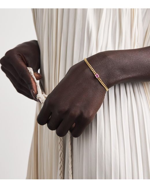 Anita Ko Metallic And Sapphire Chain Bracelet