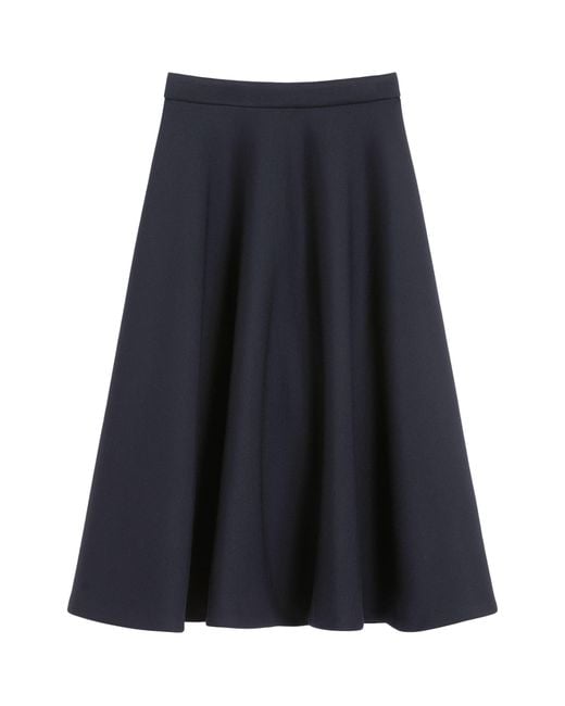 Max Mara Blue Jersey Tech Midi Skirt