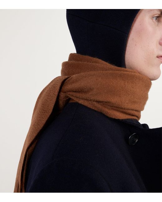 Prada Brown Cashmere Logo Scarf for men