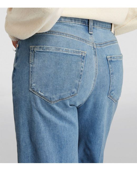 PAIGE Blue Anessa Wide-leg Jeans
