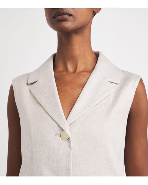 Max Mara White Linen-Blend Waistcoat