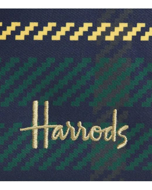 Harrods Blue Small Tartan Logo Pouch