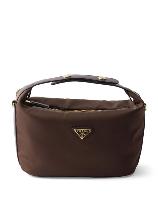 Prada Brown Mini Re-Nylon Chérie Top-Handle Bag