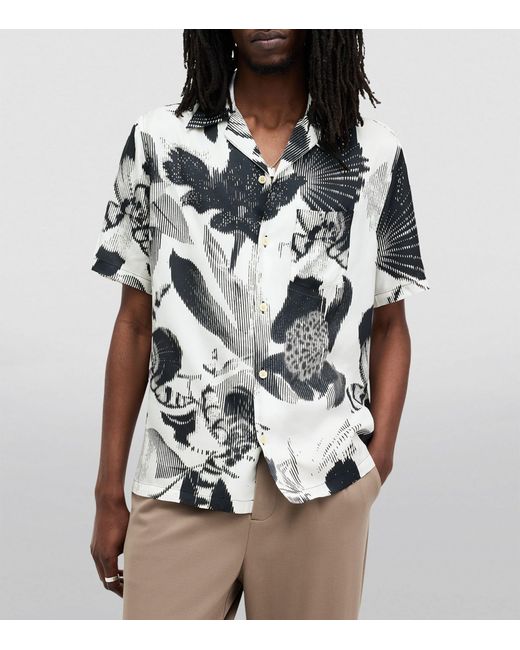 AllSaints White Frequency Abstract Print Shirt for men