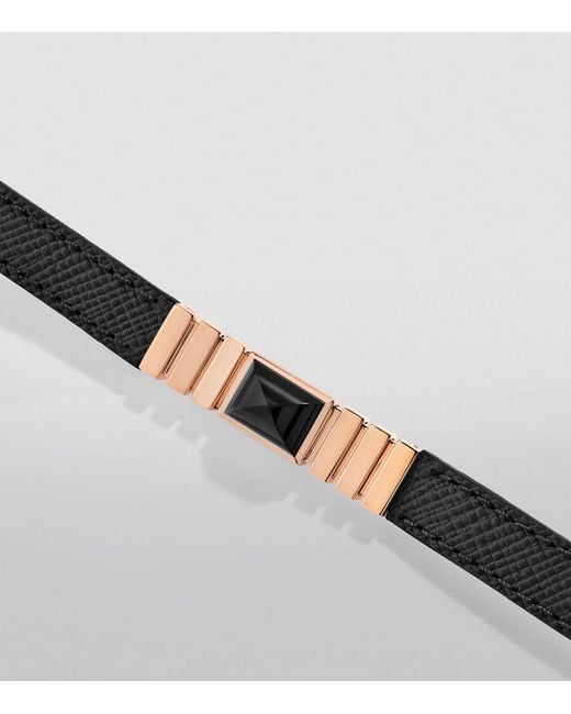 Marli New York Black And Saffiano Leather Unii Bracelet