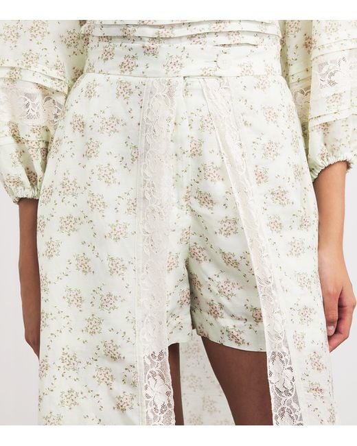 Sandro White Floral-Print Maxi Skort