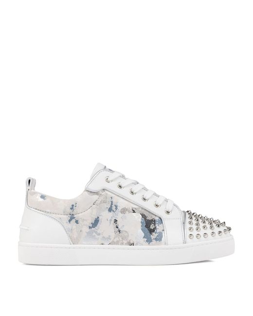 Christian Louboutin White Louis Junior Orlato Studded Leather Low-top Trainers for men