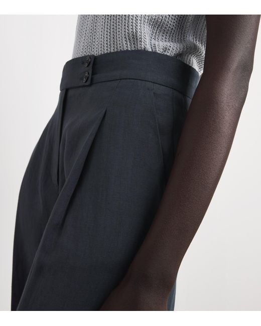 Eleventy Blue Linen Tailored Trousers