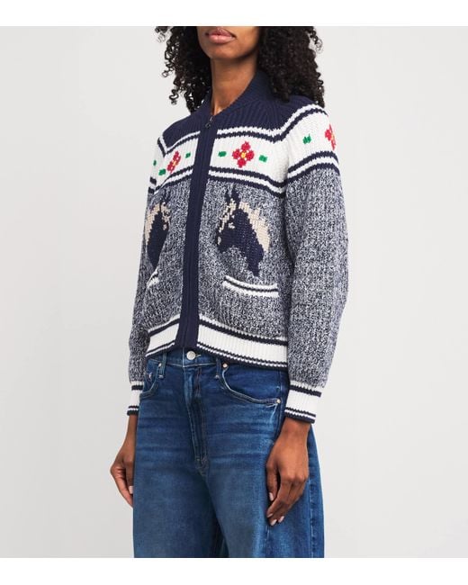 Mother Blue The Try Outs Zip-Up Cardigan