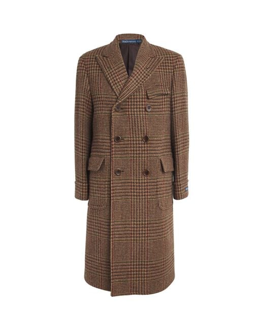 Polo Ralph Lauren Brown Wool Check Coat for men