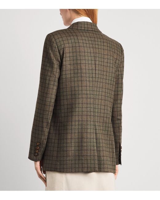 Blazé Milano Green Virgin Wool-Cashmere Check Everyday Blazer
