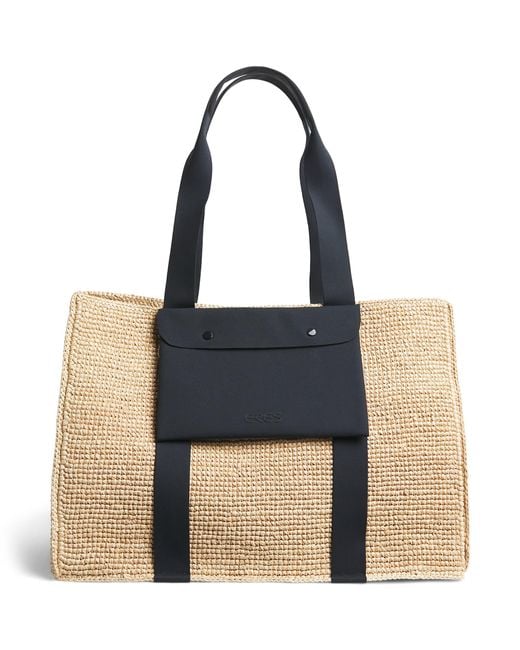 Eres Blue Raffia Voyageur Tote Bag