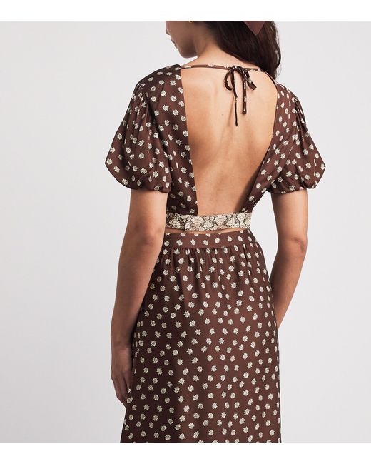 Claudie Pierlot Brown Printed Cropped Blouse
