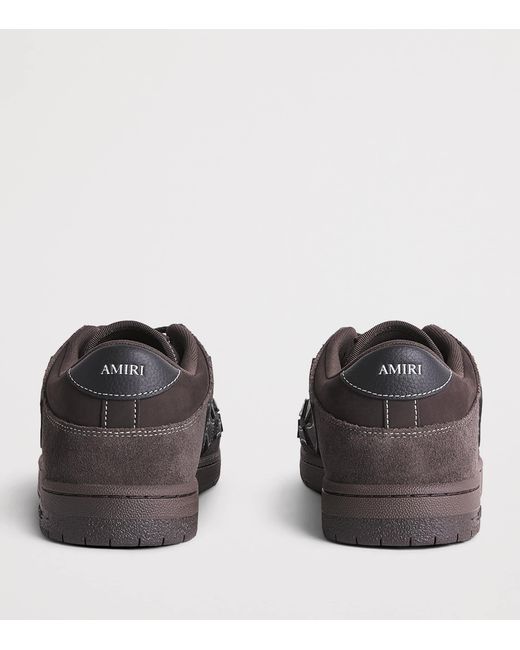 Amiri Brown Suede Skel Top Low Sneakers for men
