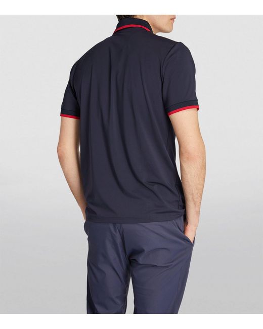 Bogner Blue Contrast Zip-up Polo Shirt for men