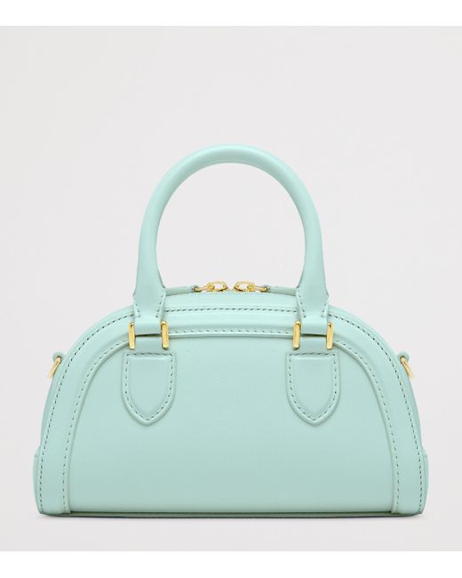 Alexander McQueen Blue Mini Leather Birdee Boston Cross-Body Bag