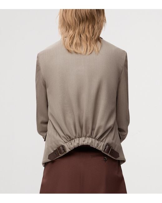 Loewe Brown Wool Buckle-Back Blazer