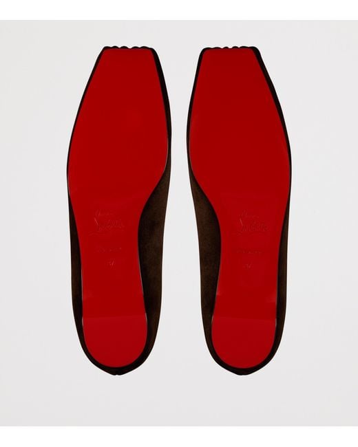 Christian Louboutin Brown Cassia Nodo Suede Ballet Flats