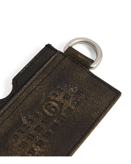 MM6 by Maison Martin Margiela Black Leather Distressed Numeric Card Holder
