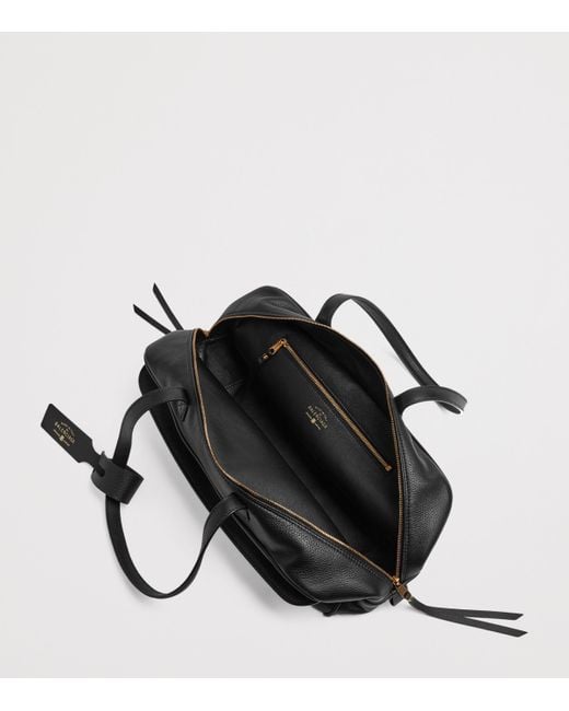Balenciaga Black Medium Leather Carrie Bowling Top-Handle Bag