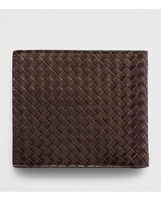 Prada Brown Leather Woven Wallet for men