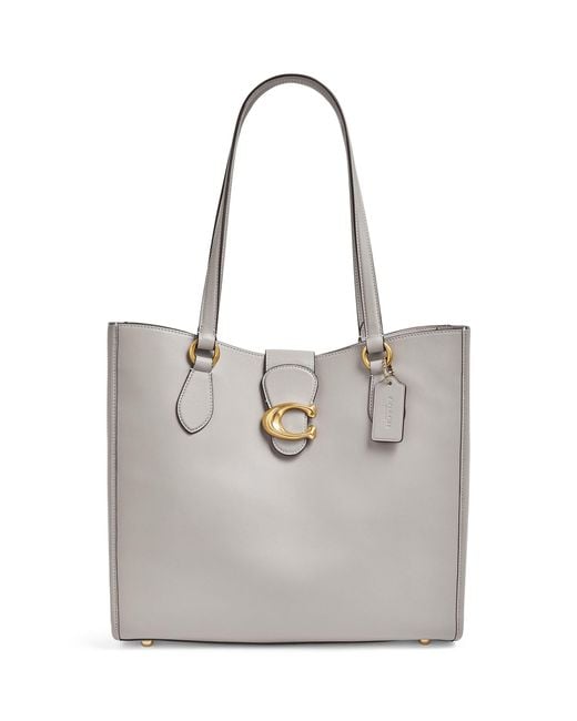 COACH Gray Leather Theo Tote Bag