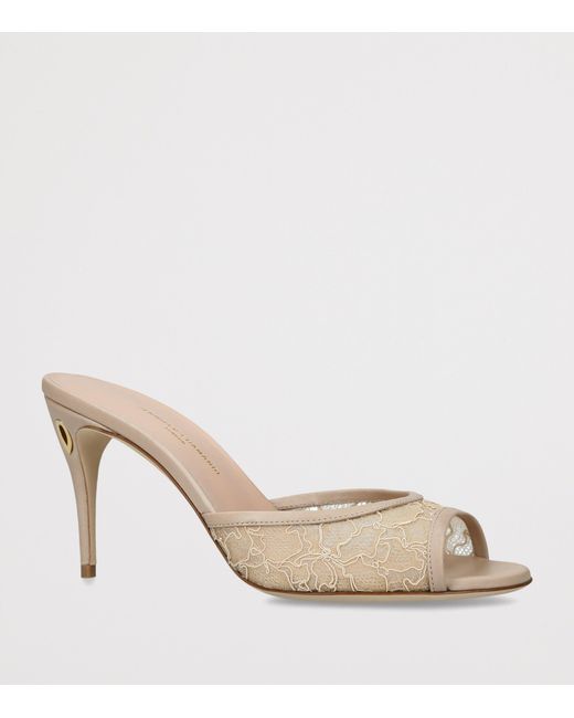 JENNIFER CHAMANDI Natural Lace Guido Mules 85