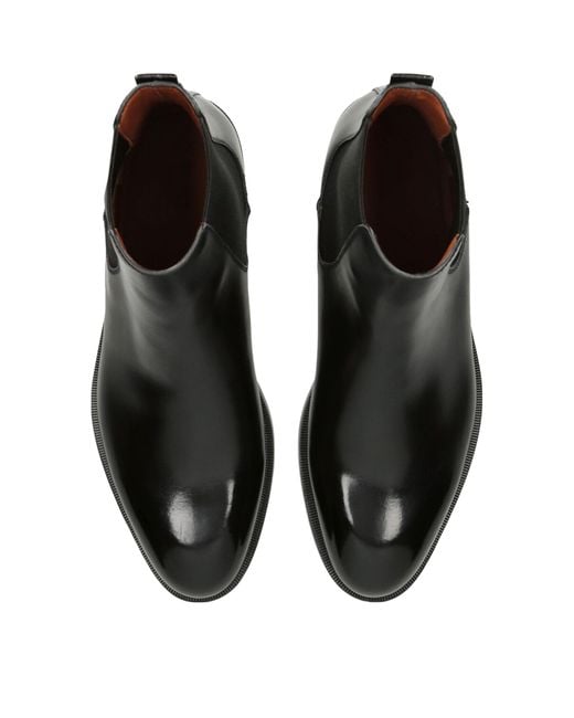 Zegna Black Leather Torino Chelsea Boots for men