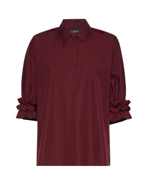 Max Mara Red Poplin Shirt