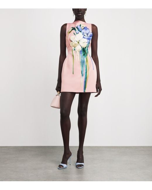 LEO LIN Pink Floral Appliqué Ali Mini Dress