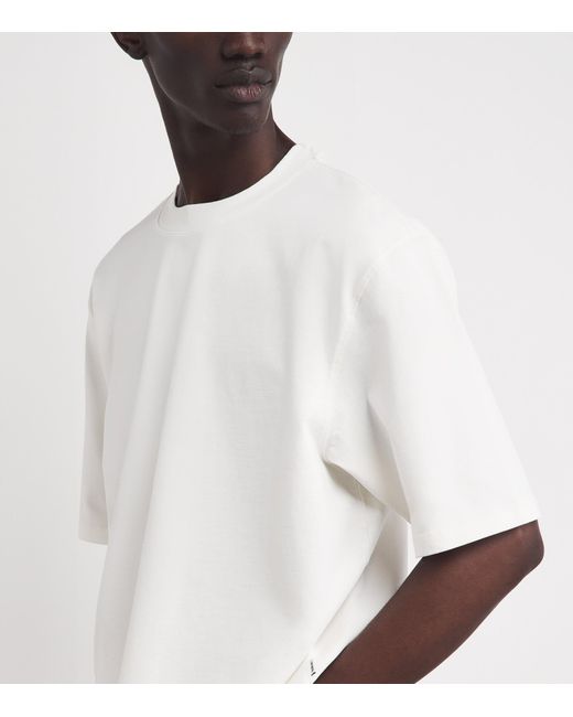 Wax London White Organic Cotton Cropped Mark T-Shirt for men