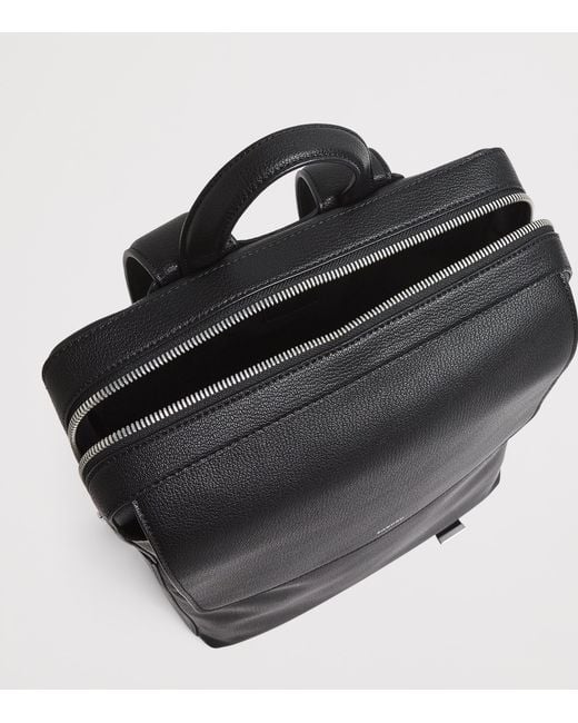 Sandro Black Leather Logo Backpack for men