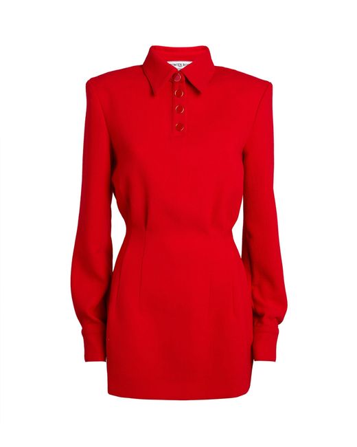 ROWEN ROSE Red Wool Mini Dress