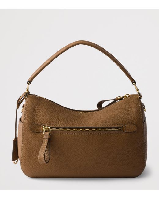 Prada Brown Small Leather Top-Handle Bag