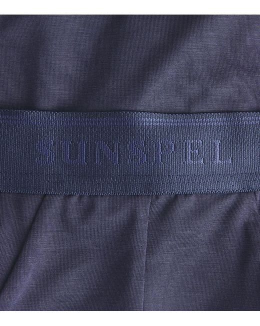 Sunspel Blue Stretch-Cotton Briefs for men