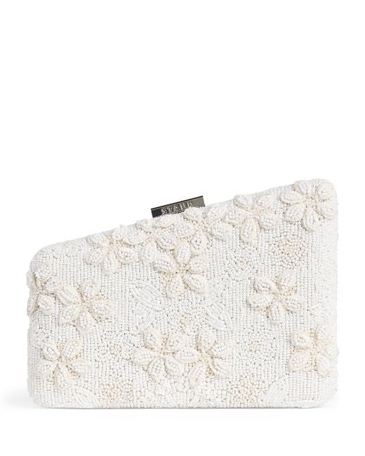 Staud Natural Beaded Carmella Clutch Bag