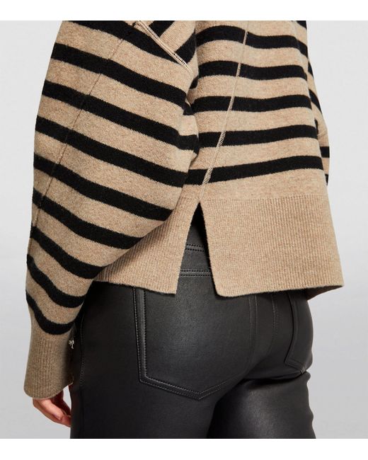 Rag & Bone White Wool-blend Striped Bridget Sweater