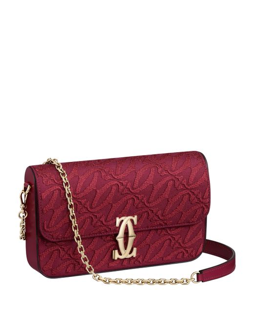 Cartier Red Leather Mini C De Shoulder Bag