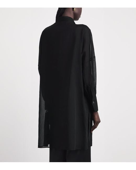 Eleventy Gray Cotton Longline Dress Shirt