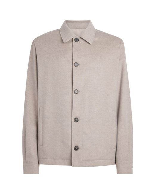 Paul & Shark Natural Reversible Cashmere-Technical Overshirt for men