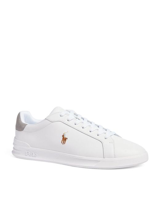 RLX Ralph Lauren White Leather Heritage Court Sneakers for men