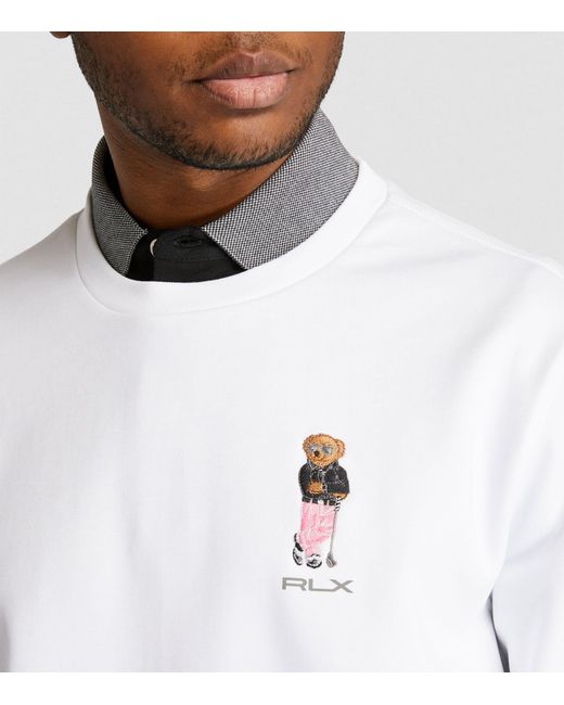 RLX Ralph Lauren White Golf Polo Bear Sweatshirt for men