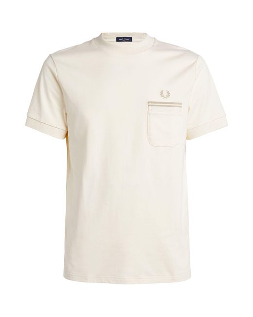 Fred Perry White Loopback Jersey Pocket T-shirt for men